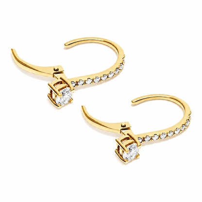 Vivienne Solitaire Round Cut Lab Grown Diamond Drop Earrings ✧ 2.2 Carat
