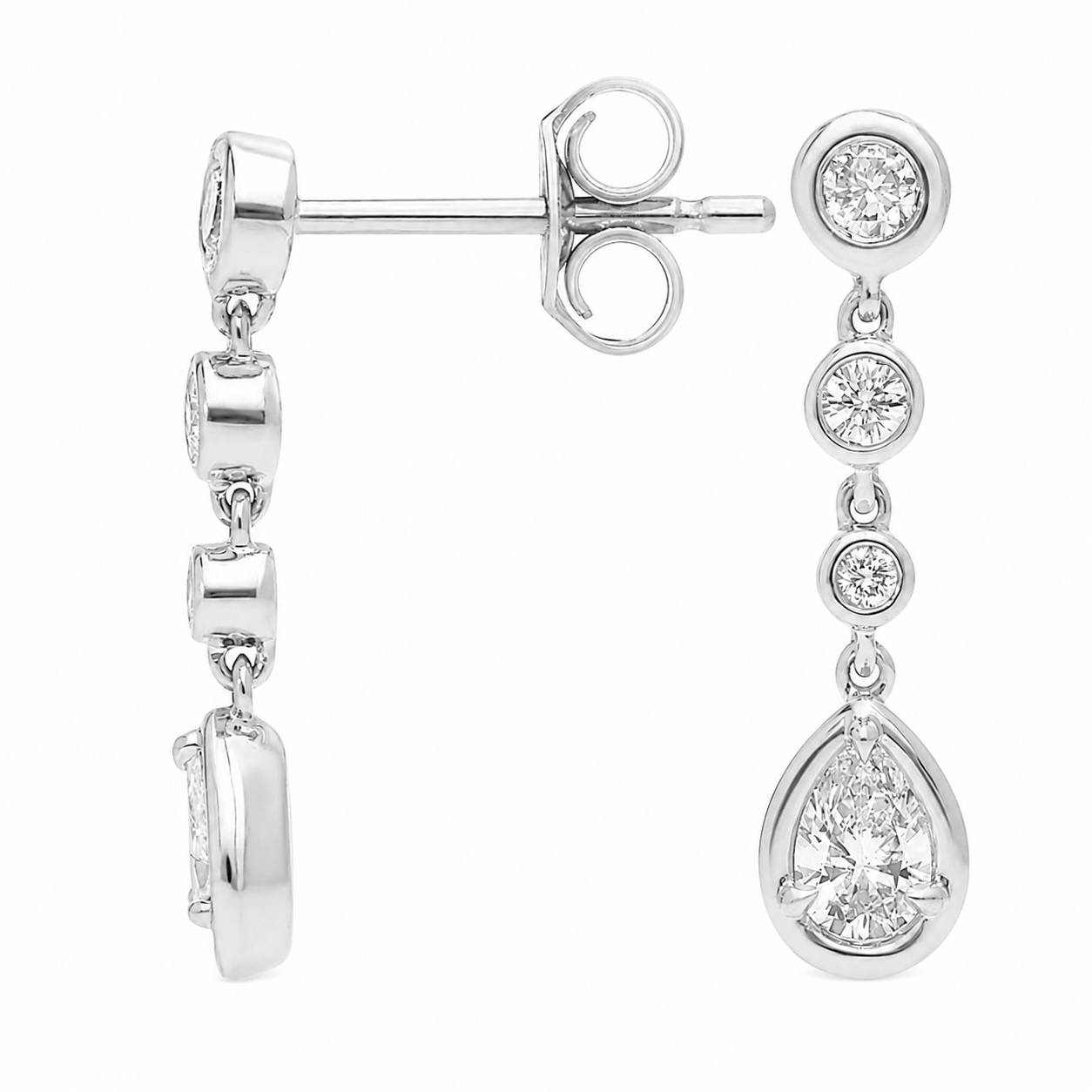 Seraphine - Round and Pear Cut Lab Grown Diamond Drop Earrings ✧ 0.5 Carat
