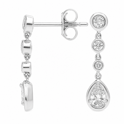 Seraphine - Round and Pear Cut Lab Grown Diamond Drop Earrings ✧ 0.5 Carat