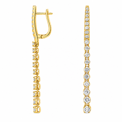 Aurelia - Round Cut Lab Grown Diamond Drop Earrings ✧ 1.25 Carat