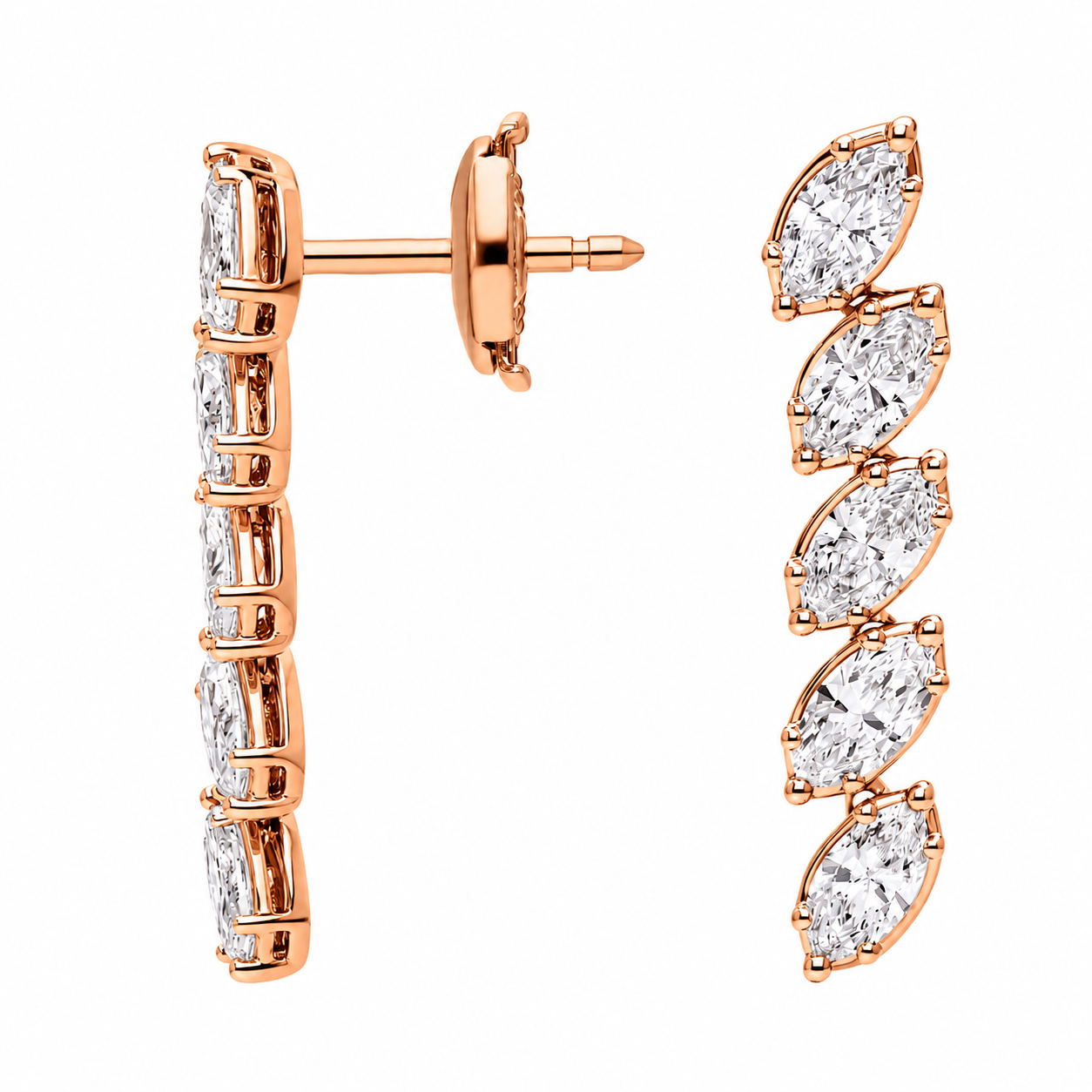 Vespera - Marquise Cut Lab Grown Diamond Drop Earrings ✧ 1.6 Carat