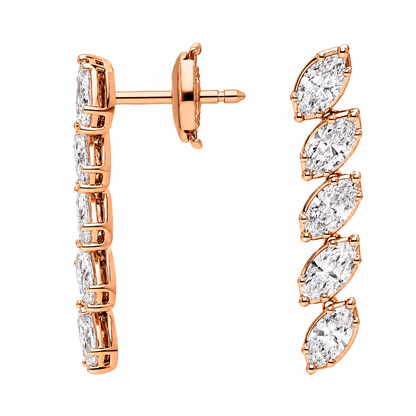 Vespera - Marquise Cut Lab Grown Diamond Drop Earrings ✧ 1.6 Carat