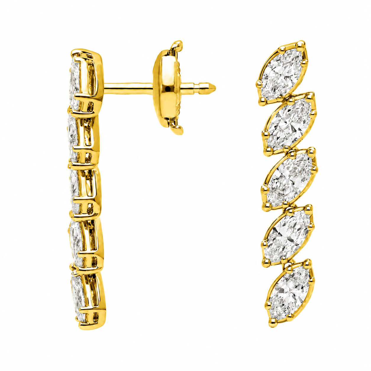 Vespera - Marquise Cut Lab Grown Diamond Drop Earrings ✧ 1.6 Carat