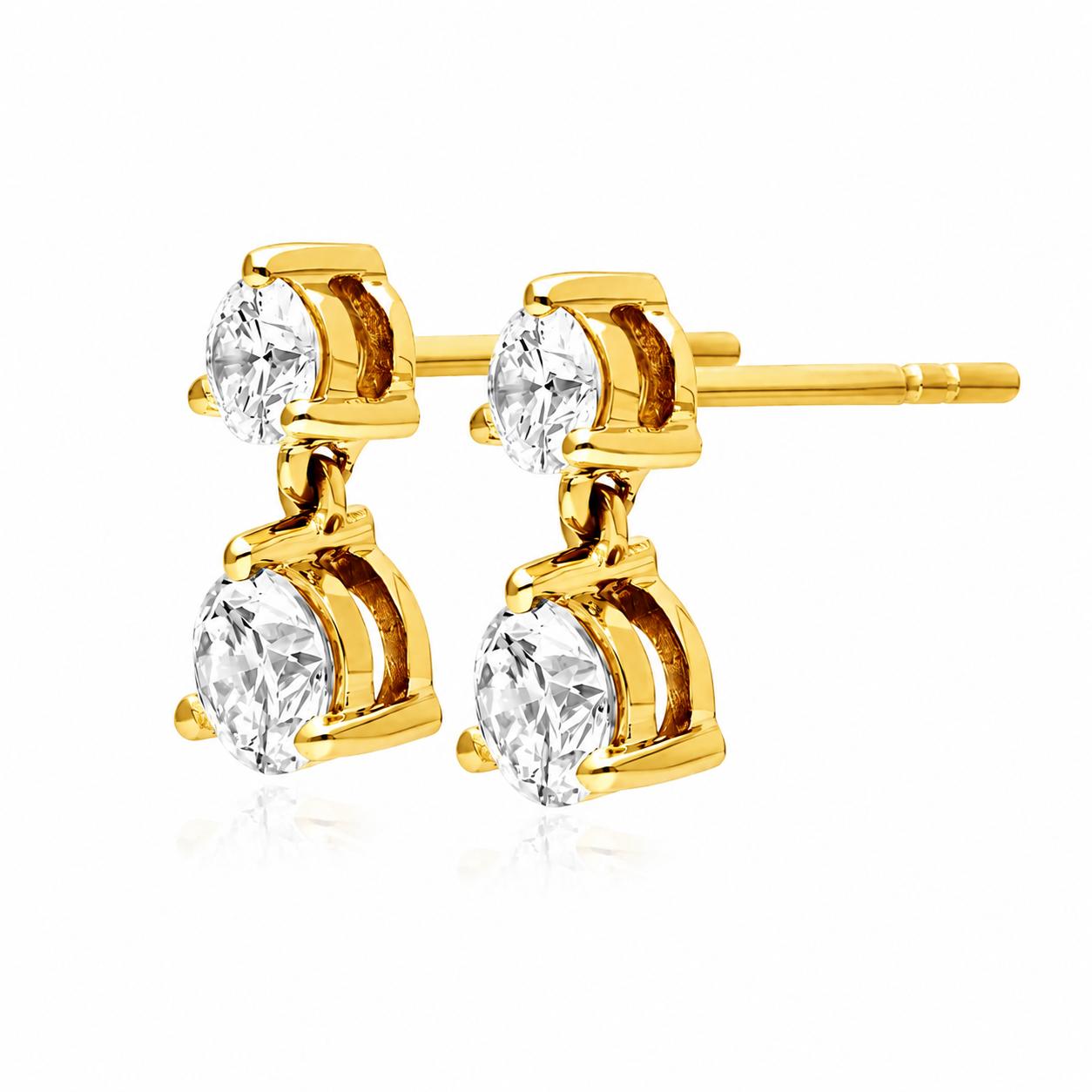 Adélie - Round Cut Lab Grown Diamond Drop Earrings ✧ 0.8 Carat
