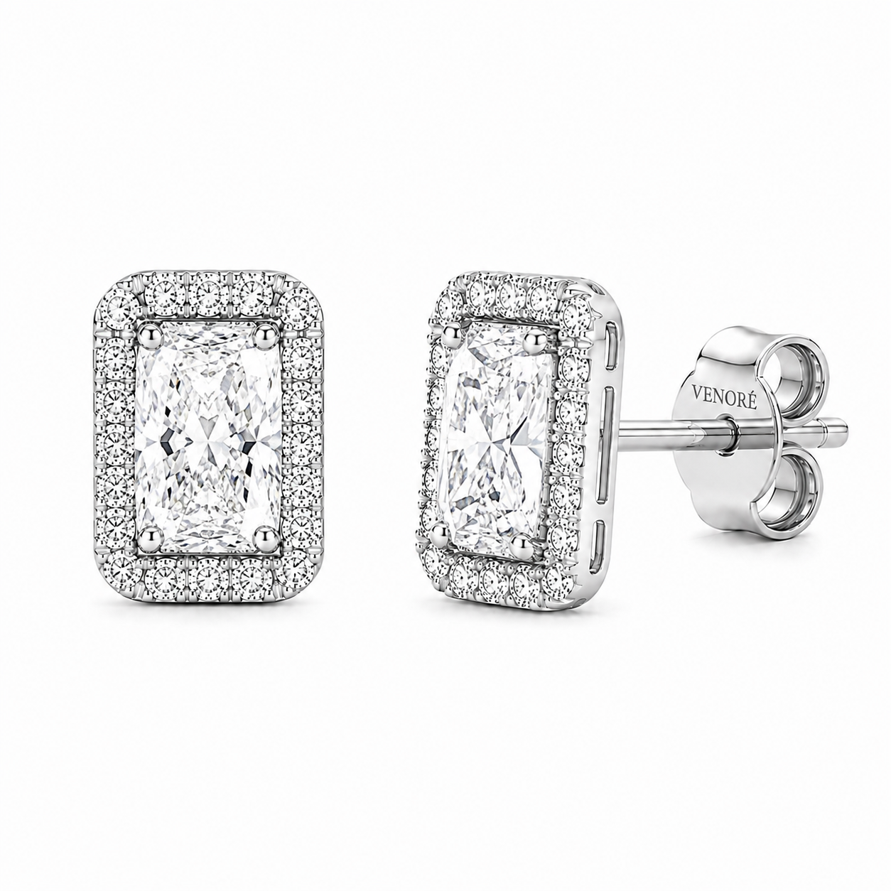 Elongated Cushion Cut With Halo Lab Grown Diamond Earrings ✧ 1-4 Carat