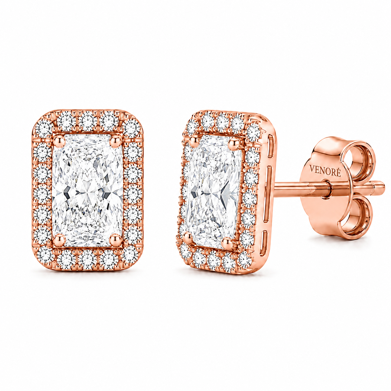Elongated Cushion Cut With Halo Lab Grown Diamond Earrings ✧ 1-4 Carat