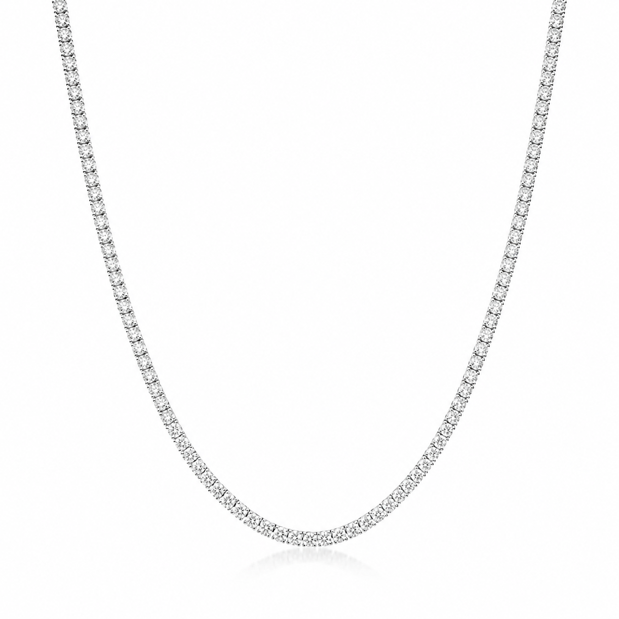 Classic Tennis Necklace Round Cut Lab Grown Diamond ✧ 3-5-7 Carat