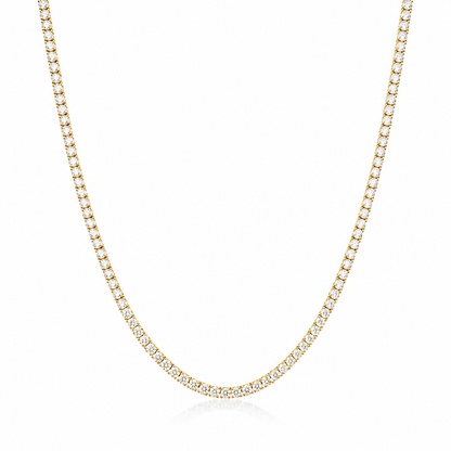 Classic Tennis Necklace Round Cut Lab Grown Diamond ✧ 3-5-7 Carat