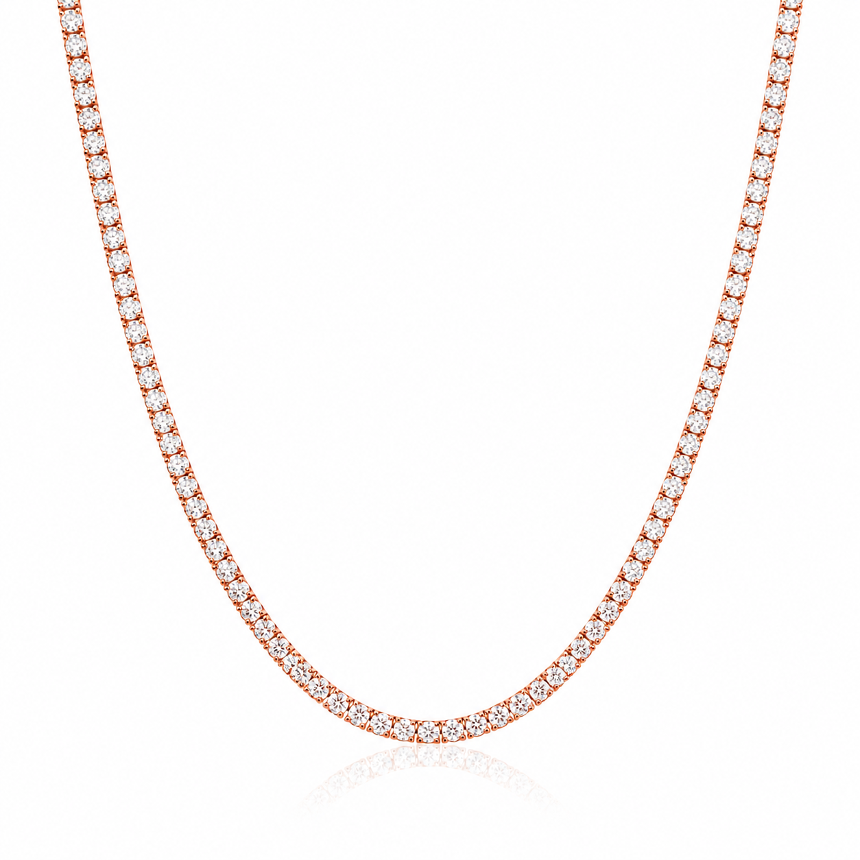 Classic Tennis Necklace Round Cut Lab Grown Diamond ✧ 3-5-7 Carat