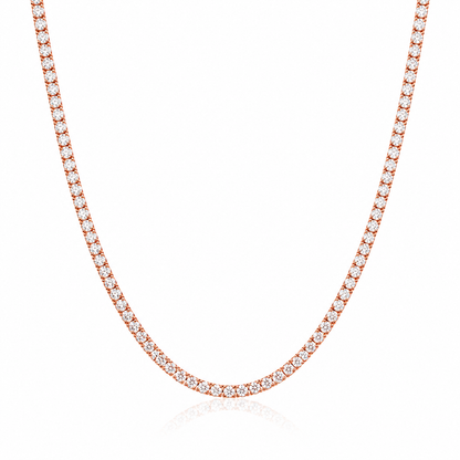 Classic Tennis Necklace Round Cut Lab Grown Diamond ✧ 3-5-7 Carat
