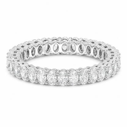 Full Eternity Ring With Shared Prong Setting Oval Cut Lab Grown Diamonds ✧ 2.5 Carat