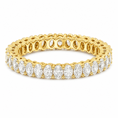 Full Eternity Ring With Shared Prong Setting Oval Cut Lab Grown Diamonds ✧ 2.5 Carat
