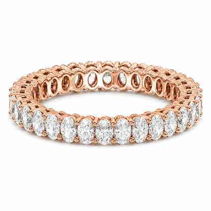 Full Eternity Ring With Shared Prong Setting Oval Cut Lab Grown Diamonds ✧ 2.5 Carat