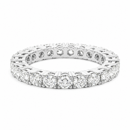 Full Eternity Ring With 4-Prong Setting Round Cut Lab Grown Diamonds ✧ 2 Carat