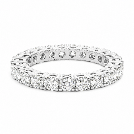 Full Eternity Ring With 4-Prong Setting Round Cut Lab Grown Diamonds ✧ 2 Carat