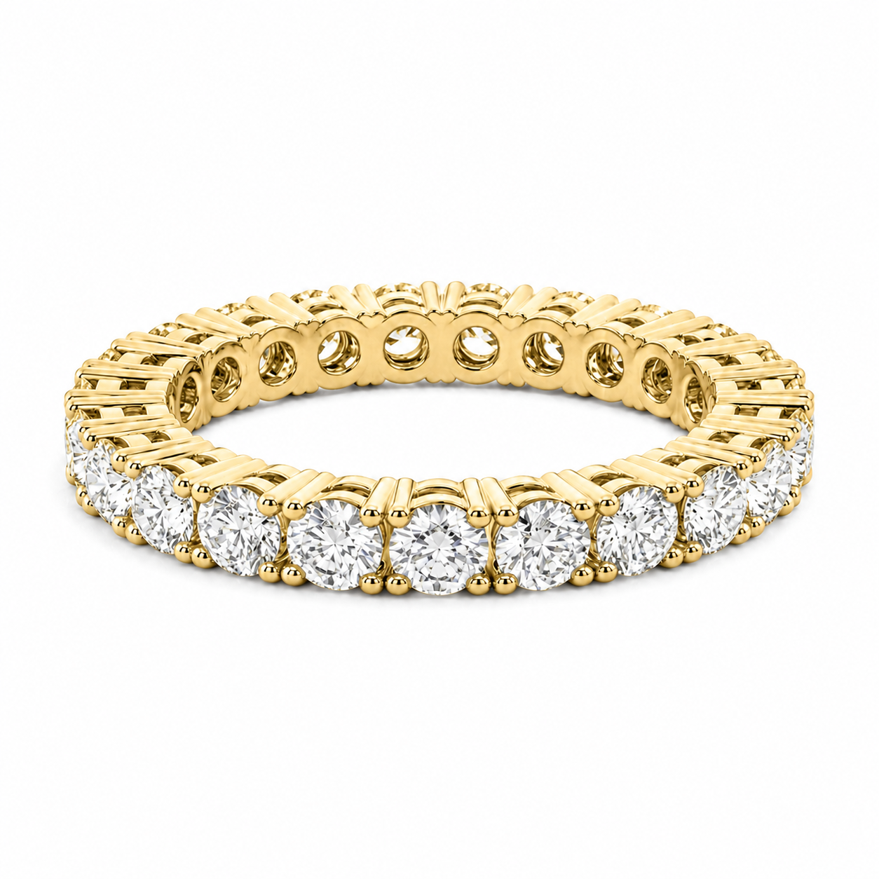 Full Eternity Ring With 4-Prong Setting Round Cut Lab Grown Diamonds ✧ 2 Carat