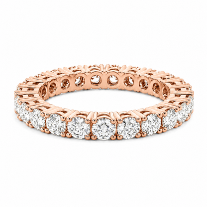 Full Eternity Ring With 4-Prong Setting Round Cut Lab Grown Diamonds ✧ 2 Carat