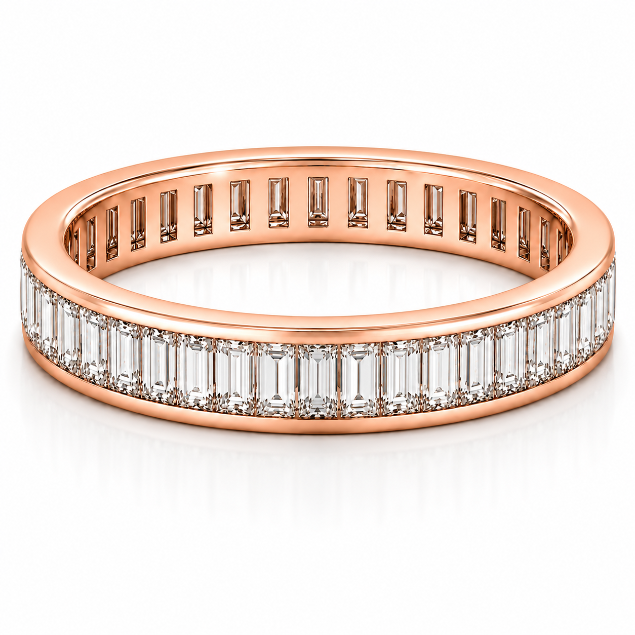 Full Eternity Ring With Channel Setting Baguette Cut Lab Grown Diamonds ✧ 1.5 Carat