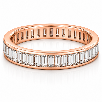 Full Eternity Ring With Channel Setting Baguette Cut Lab Grown Diamonds ✧ 1.5 Carat