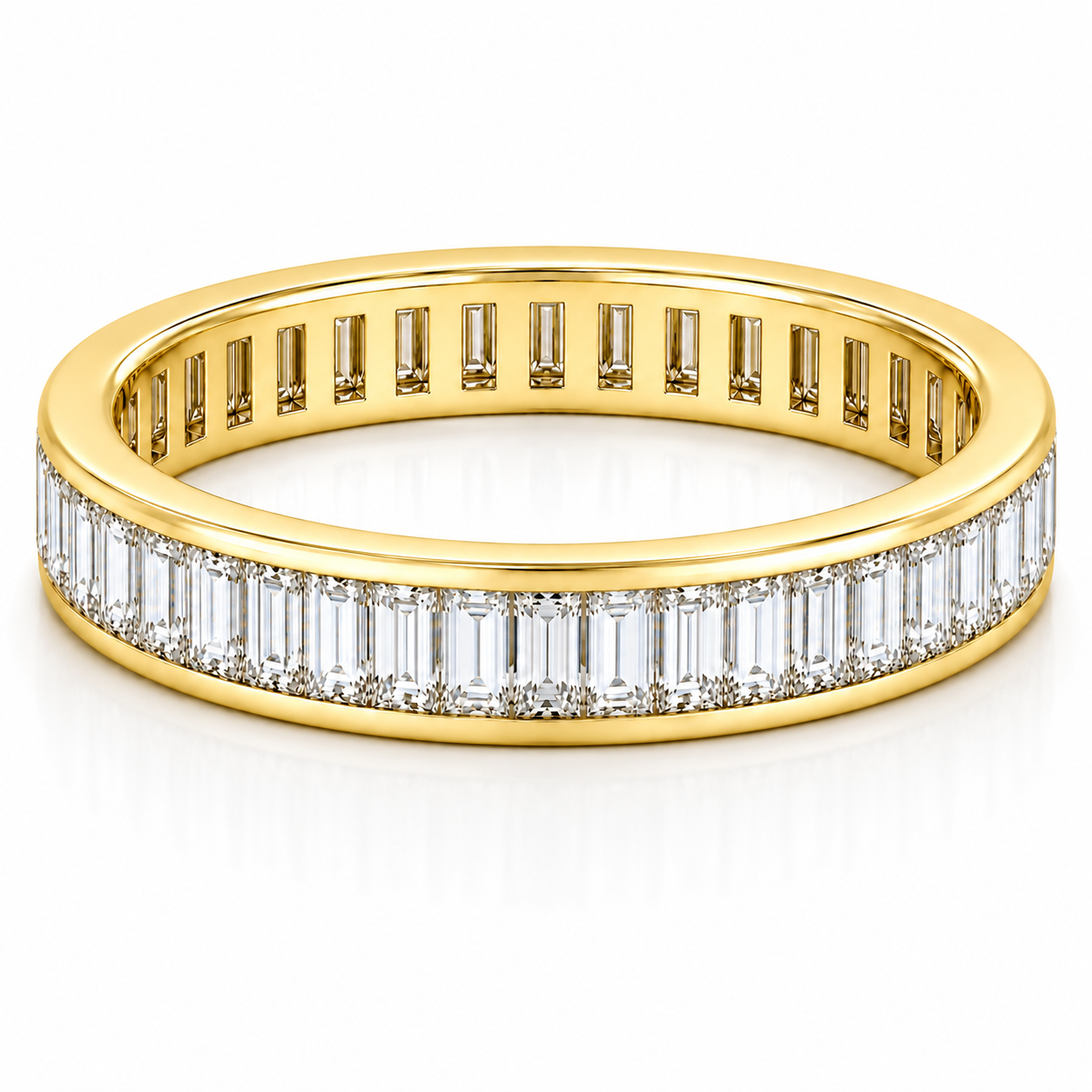 Full Eternity Ring With Channel Setting Baguette Cut Lab Grown Diamonds ✧ 1.5 Carat