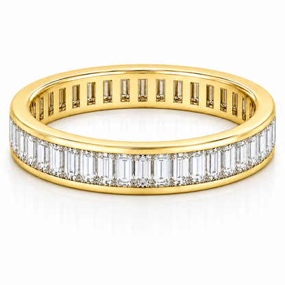 Full Eternity Ring With Channel Setting Baguette Cut Lab Grown Diamonds ✧ 1.5 Carat