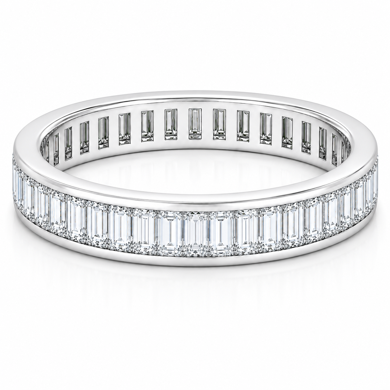 Full Eternity Ring With Channel Setting Baguette Cut Lab Grown Diamonds ✧ 1.5 Carat