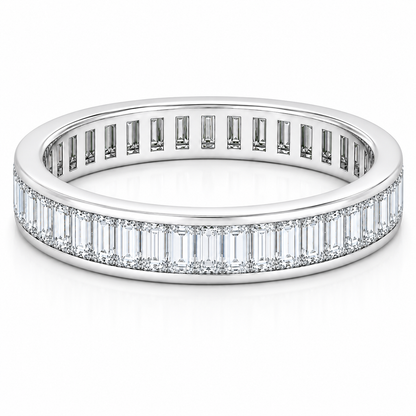 Full Eternity Ring With Channel Setting Baguette Cut Lab Grown Diamonds ✧ 1.5 Carat
