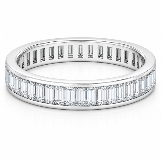 Full Eternity Ring With Channel Setting Baguette Cut Lab Grown Diamonds ✧ 1.5 Carat