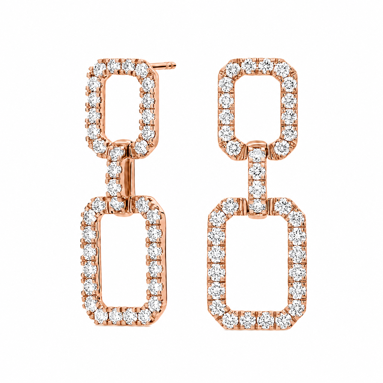 Monaco Round Cut Lab Grown Diamond Drop Earrings ✧ 2 Carat