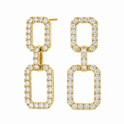 Monaco Round Cut Lab Grown Diamond Drop Earrings ✧ 2 Carat