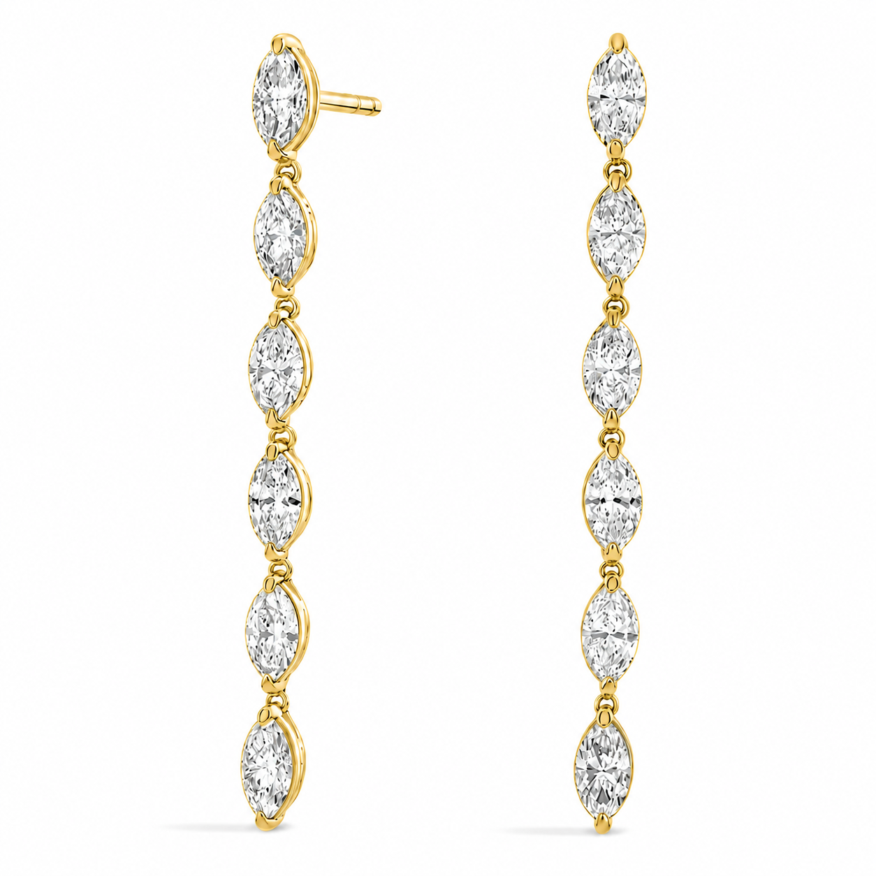 Lumière Marquise Cut Lab Grown Diamond Drop Earrings ✧ 2.5 Carat