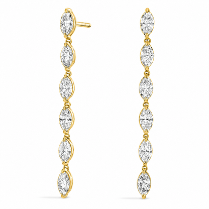 Lumière Marquise Cut Lab Grown Diamond Drop Earrings ✧ 2.5 Carat