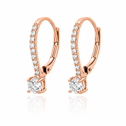 Vivienne Solitaire Round Cut Lab Grown Diamond Drop Earrings ✧ 2.2 Carat