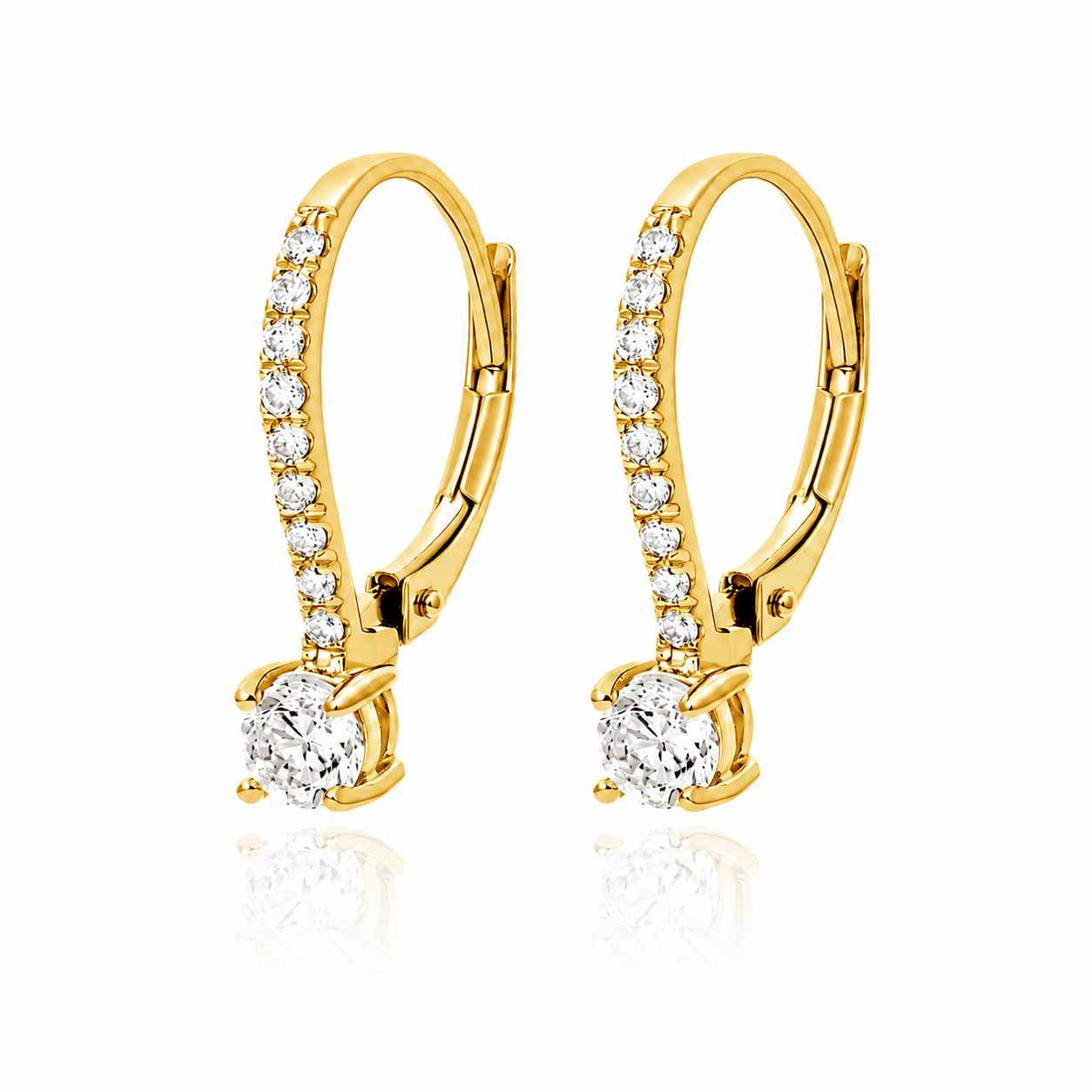 Vivienne Solitaire Round Cut Lab Grown Diamond Drop Earrings ✧ 2.2 Carat