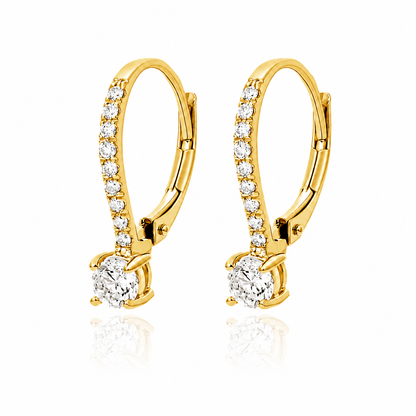 Vivienne Solitaire Round Cut Lab Grown Diamond Drop Earrings ✧ 2.2 Carat