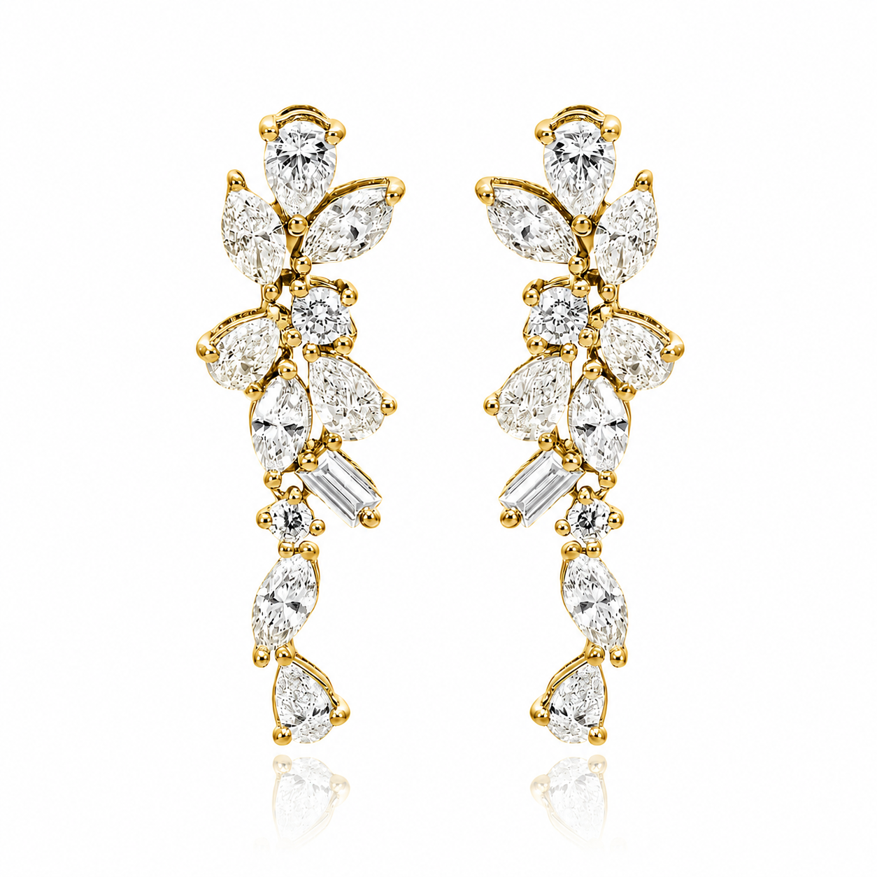 Jardin Cluster Lab Grown Diamond Drop Earrings ✧ 1.5 Carat
