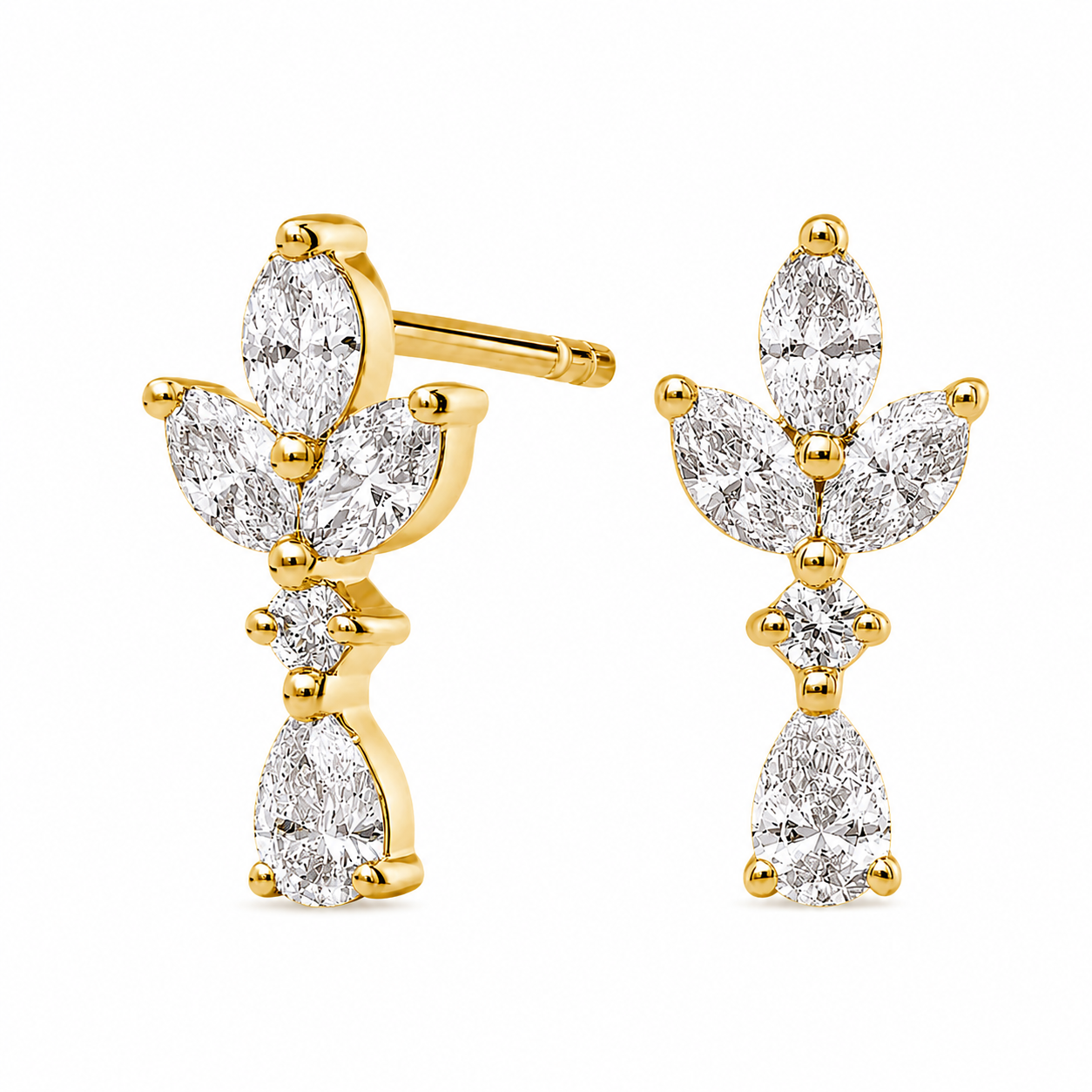 Amélie Cluster Lab Grown Diamond Drop Earrings ✧ 0.6 Carat