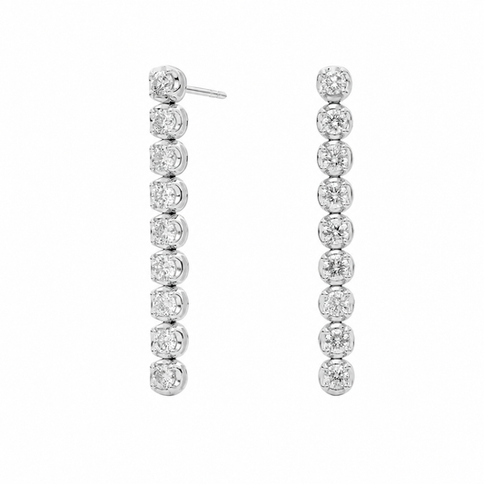 Éclat - Round Cut Lab Grown Diamond Drop Earrings ✧ 1.5 Carat
