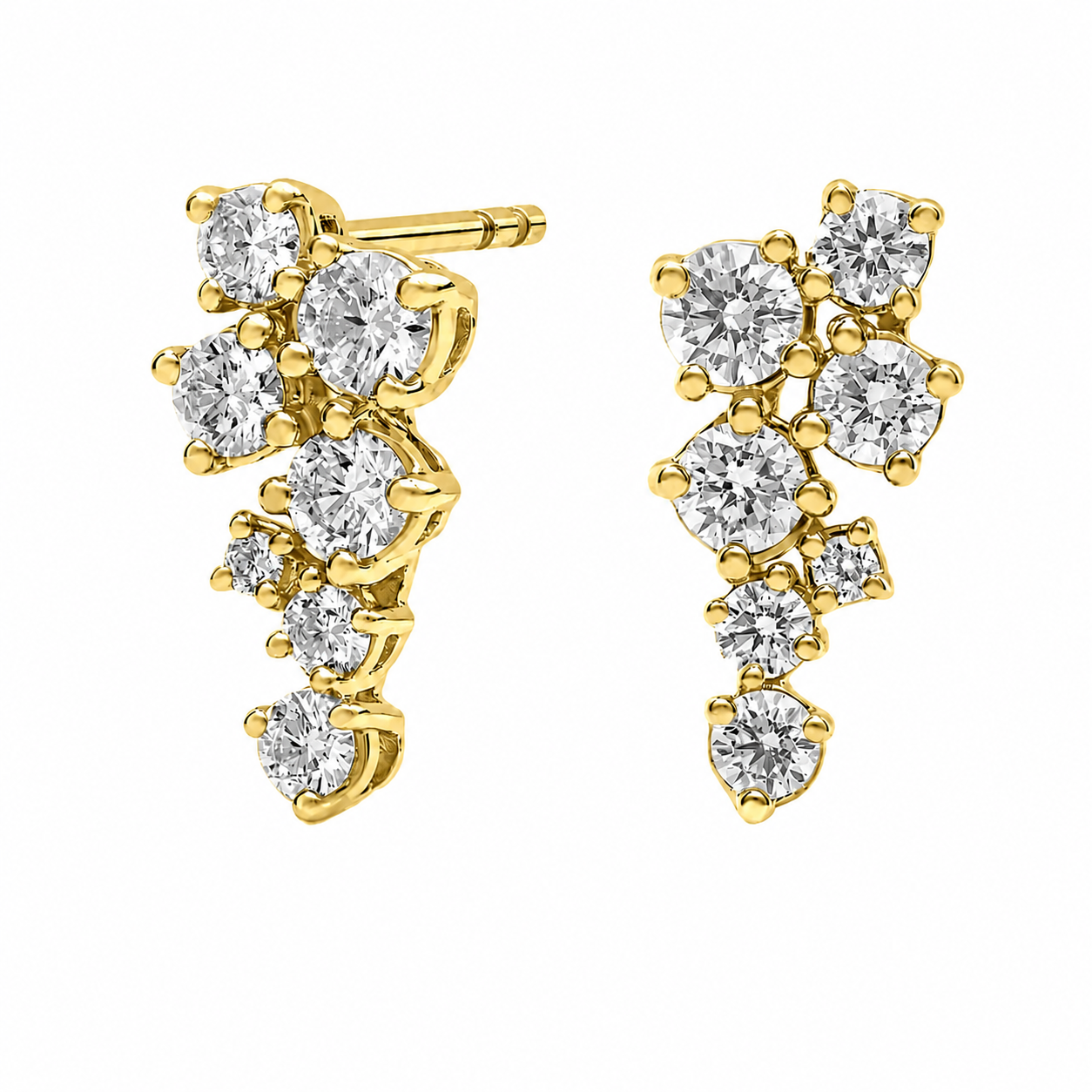 Fiorella - Round Cut Lab Grown Diamond Drop Earrings ✧ 0.8 Carat