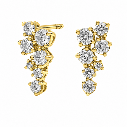 Fiorella - Round Cut Lab Grown Diamond Drop Earrings ✧ 0.8 Carat