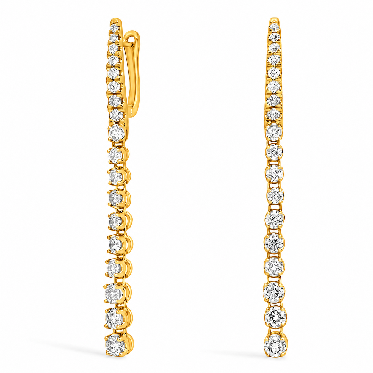 Aurelia - Round Cut Lab Grown Diamond Drop Earrings ✧ 1.25 Carat