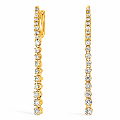 Aurelia - Round Cut Lab Grown Diamond Drop Earrings ✧ 1.25 Carat