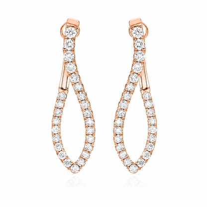 Eclipse - Round Cut Lab Grown Diamond Drop Earrings ✧ 0.8 Carat