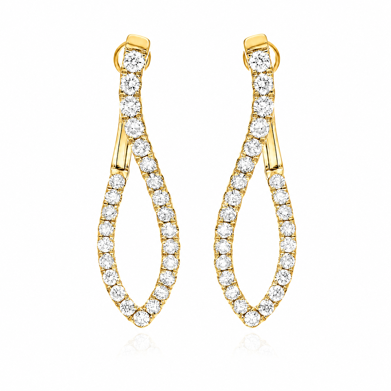 Eclipse - Round Cut Lab Grown Diamond Drop Earrings ✧ 0.8 Carat
