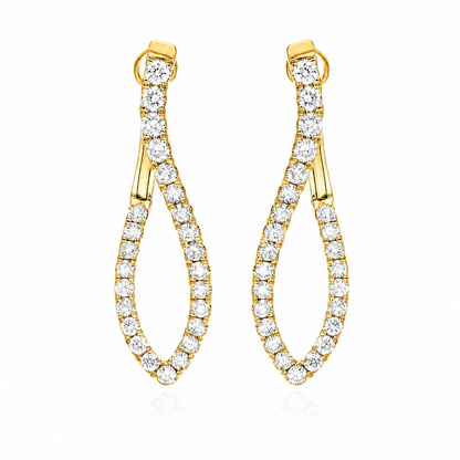 Eclipse - Round Cut Lab Grown Diamond Drop Earrings ✧ 0.8 Carat