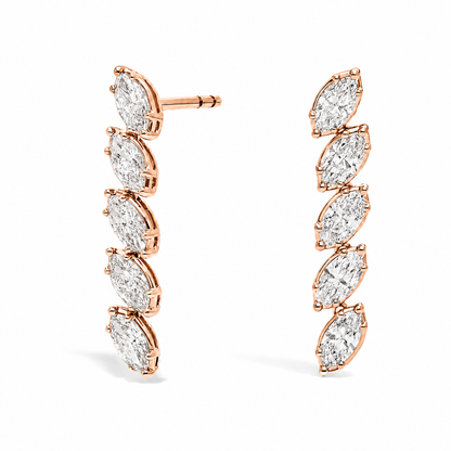 Vespera - Marquise Cut Lab Grown Diamond Drop Earrings ✧ 1.6 Carat