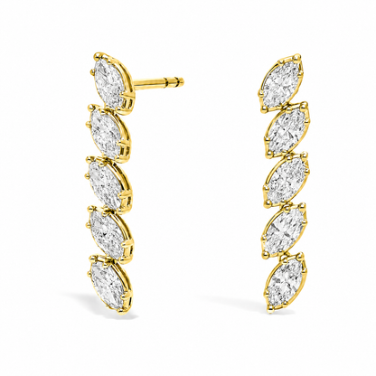 Vespera - Marquise Cut Lab Grown Diamond Drop Earrings ✧ 1.6 Carat