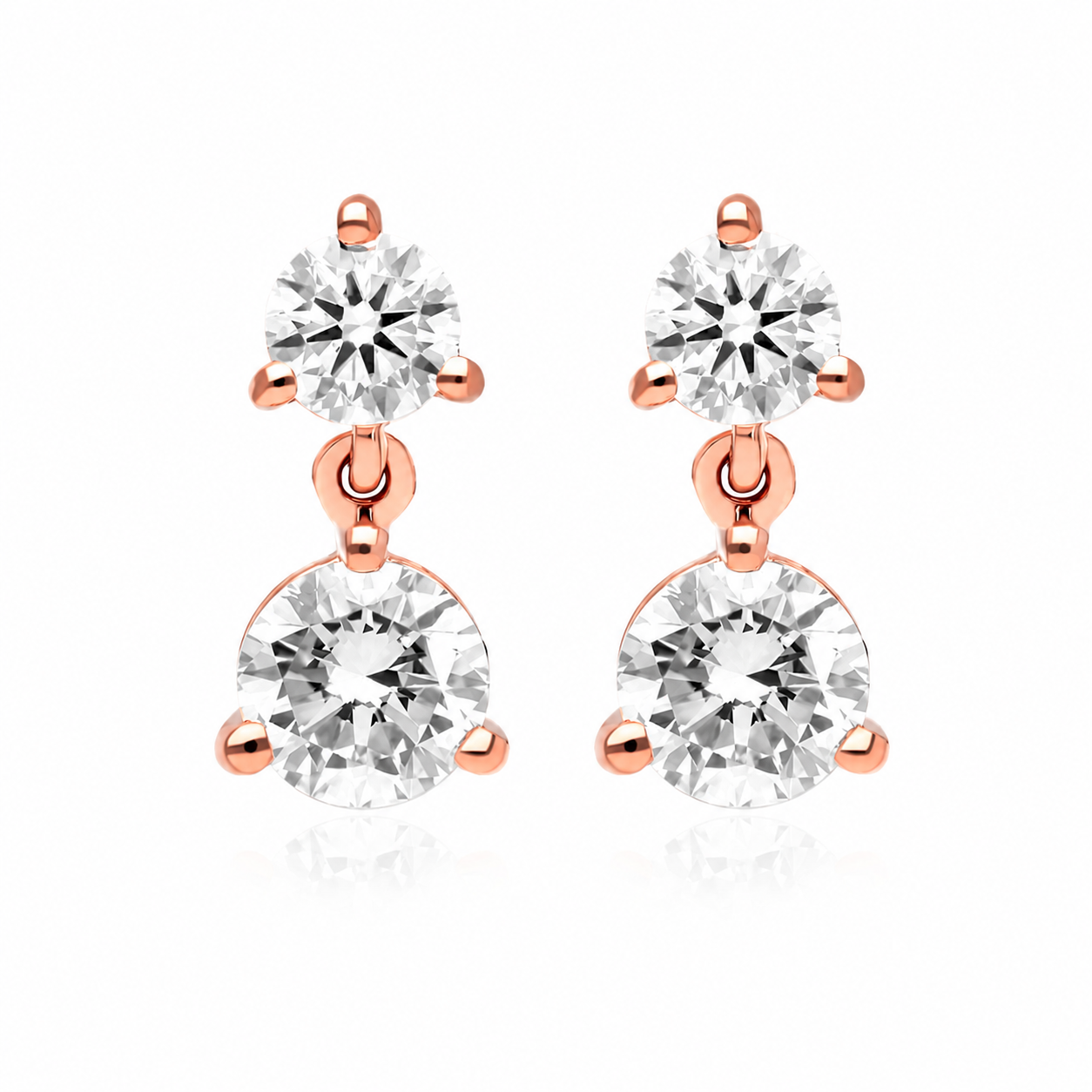 Adélie - Round Cut Lab Grown Diamond Drop Earrings ✧ 0.8 Carat
