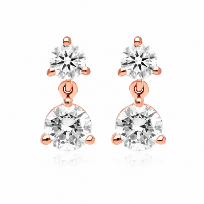 Adélie - Round Cut Lab Grown Diamond Drop Earrings ✧ 0.8 Carat