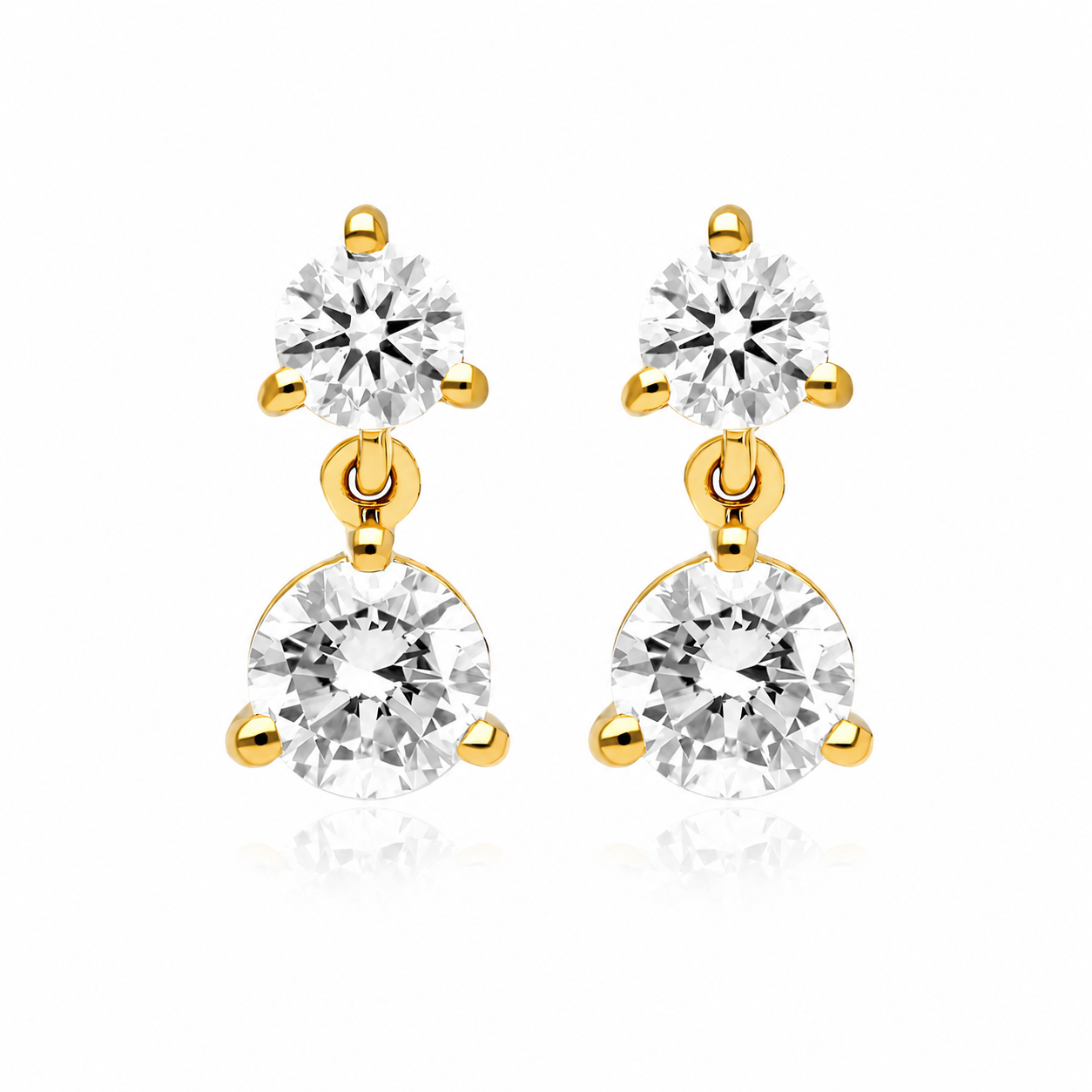 Adélie - Round Cut Lab Grown Diamond Drop Earrings ✧ 0.8 Carat